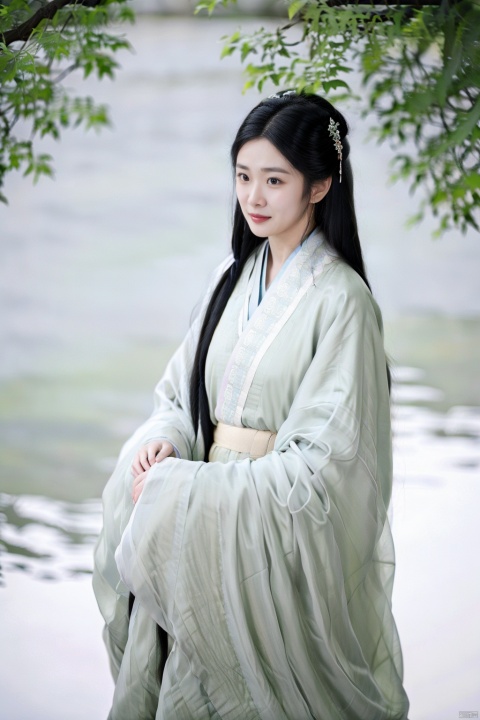  1girl, no makeup, hanfu weijin