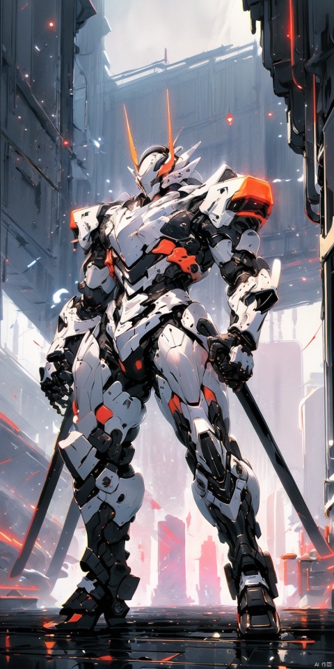  ((black line art)),ghost mask, dynamic posture, Cybernetics warrior armor, mechanical arm, science fiction, shiny armor, future science fiction style, fighting posture, fighting style, negative space, dynamic lighting, clear lines, high contrast, absurdity, best quality, negative space, urban background, perfect composition, light and shade contrast composition,Mecha,machinery,rex,Cursed left arm,full_body,fighting,fire bomber,blue bloomers,colored_skin,fairy,skin,Colorful portraits