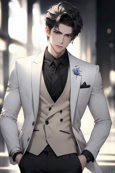  masterpiece,best quality,1boy,In a suit. future style (module), wdsjp