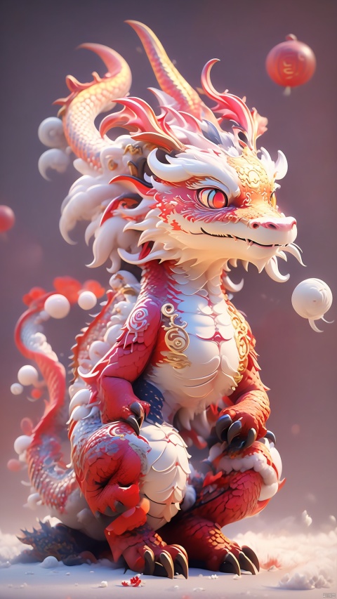  Masterpiece,best quality,4k,Chinese New Year,red background,festive atmosphere,dragon illustration,detailed character design,
CGSociety,3D 8K HD Trend on ArtStation,China Dragon Dou,Gold foilpainting,,,
,HTTP,龙宝宝