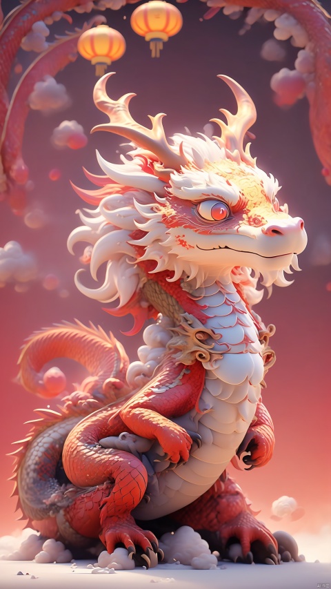  Masterpiece,best quality,4k,Chinese New Year,red background,festive atmosphere,dragon illustration,detailed character design,
CGSociety,3D 8K HD Trend on ArtStation,China Dragon Dou,Gold foil painting,,,
,HTTP,龙宝宝