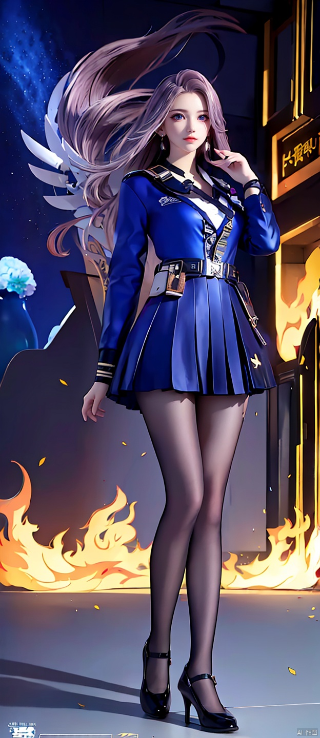  Best quality, masterpiece, illustration, (reflected light), unbelievable absurdity, (movie poster), (signature: 1.3), (English text: 1.3), 1 milf, mature woman, mature woman, woman, {an extremely exquisite and beautiful}, ((Shun Fa, straight hair)),+@/
Shiny red eyes, ((Feng's eyes, tsurime's eyes,)), long hair, small breasts, movie lighting, vIolume lighting, flowering effect, movie lighting, light particles, perfect body, highly detailed, detailed, ray tracing, detailed body, solo, perfect hand, ((Shiny red eyes, no emotion, no expression. Colorful flowers, flowers around her, all kinds of flowers, () plastic surgery, medium lens, straight hair, shunfa, beautiful blue sky))), () long hair, straight hair, cigarettes, white high heels, black shoes and socks, sweater, mary janes, pleated skirt, Yamiko, plaid skirt, serafuku, Navi. White tall tube, suit, shirt, hx, fuqu, 1girl