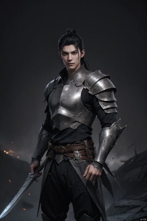 An Arafad image of a man wearing armor and holding a sword, chengwei pan on artstation, complete head of a Magic Knight, epic fantasy character art, Epic and beautiful character art, dark fantasy character design, complex fantasy character, Amazing 8K character concept art, Fantasy character art, Fantasy character design, Hero Fantasy character concept, epic Fantasy digital art style