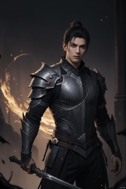  An Arafad image of a man wearing armor and holding a sword, chengwei pan on artstation, complete head of a Magic Knight, epic fantasy character art, Epic and beautiful character art, dark fantasy character design, complex fantasy character, Amazing 8K character concept art, Fantasy character art, Fantasy character design, Hero Fantasy character concept, epic Fantasy digital art style