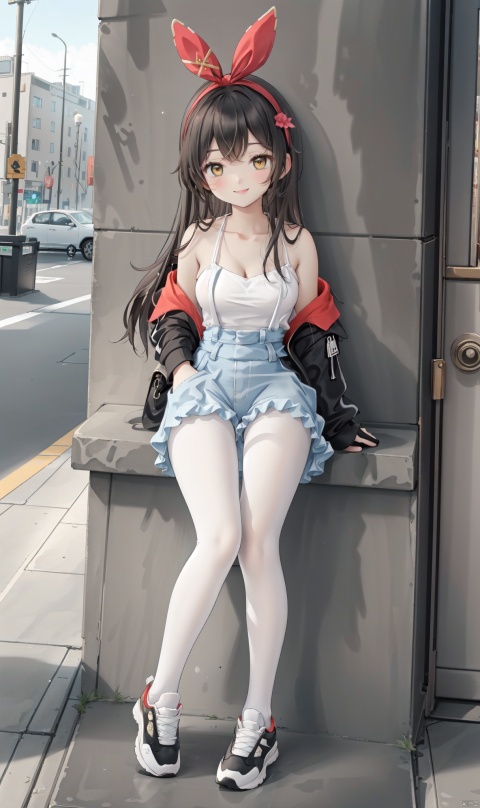  Flower headband,The white flowers on the clothes,ruffled,sides up,ndoor,clavicle,A happy smile,mature women,Age of 25,Youth and vitality,thigh,Cleavage of breast
Chestnut colored hair,Amber eyes,goggles,
Red rabbit ear knot,
(Overall:1.2),(sneakers:1.2),long hair,(black pantyhose)