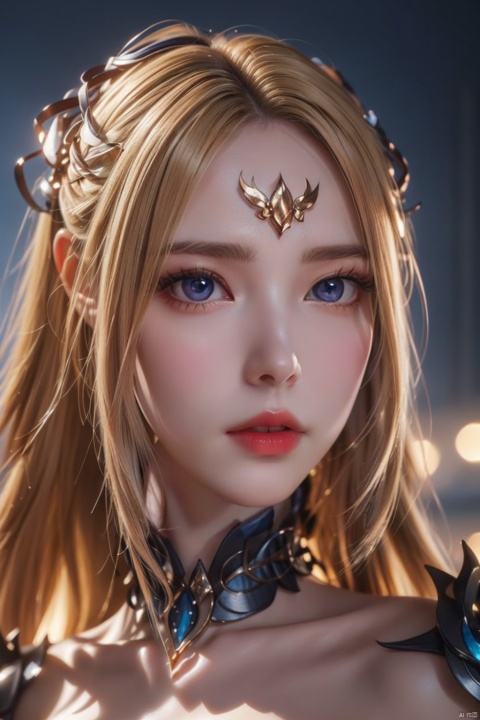  masterpiece, best quality, 1girl, colorful, colorful_hair, highest detailed, detailed gorgeous face, detailed_eyes, (light in eyes), ray_tracing, night_sky, Dreamy Atmosphere, cosplay, detailed_background, middle_breasts,