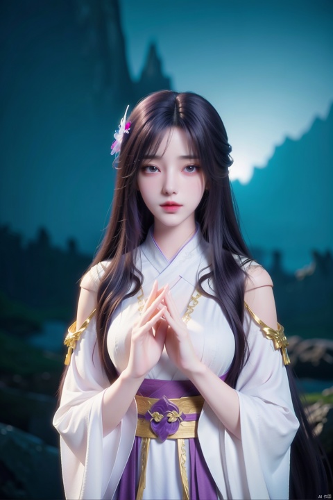  masterpiece, best quality, super wide angle, best fingers, facing viewer, full frontal, magnificent, celestial, ethereal, painterly, epic, majestic, magical, fantasy art, cover art, dreamy, elegant, cinematic, background illuminated, rich deep colors, ambient dramatic atmosphere, creative, perfect, beautiful composition, intricate, detailed1girl, hanfu,
