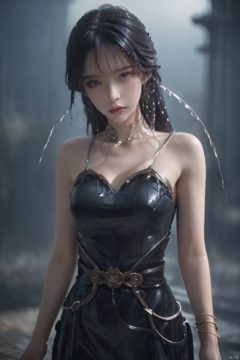  Epic CG masterpiece,stunningly beautiful,graphic tension,dynamic poses,stunning colors,3D rendering,surrealism,cinematic lighting effects,realism,00 renderer,super realistic,masterpiece,best quality,32k uhd,insane details,intricate details,hyperdetailed,hyper quality,high detail,ultra detailed,Masterpiece,
1girl,solo,glowing,simple background,,rain,it's soaking wet,(splash of water:1.4),,wet_hair,