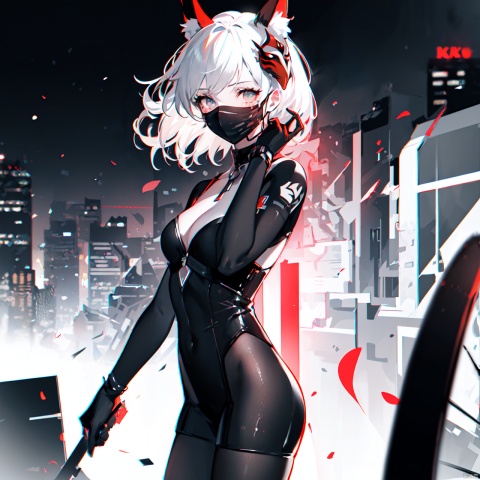  cyberpunk cityscape, a girl dressed in an elegant black suit, who has the( mask of a kitsunes blak_red:1.4), holding a baseball bat on his shoulder, with black leather gloves, 8k quality, in a medium shot on a background of a night city. digital art and illustration by greg rutkowski, trending pixiv, award winning cinematic dramatic lighting closeup portrait studio photography hyperrealistic very detailed 4K HDR volumetric lightrays octane render ultra, greyscale, , neon lights, dark alleys, skyscrapers, futuristic, vibrant colors, high contrast, highly detailed,tamamo (fate),fox girl,
medium breasts,(cowboy shot),(nsfw:0.9)


 Highest picture quality, masterpiece, exquisite CG, exquisite and complicated hair accessories, big watery eyes, highlights, natural light, Super realistic, cinematic lighting texture, absolutely beautiful, 3D max, vray, c4d, ue5, corona rendering, redshift, octane rendering, （Show whole body）, （all body）,