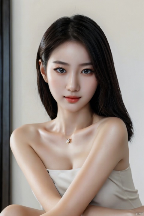  1girl,masterpiece, realistic, best quality, highly detailed,asian,pretty,Charming,exquisite facial features,black eyes,plns