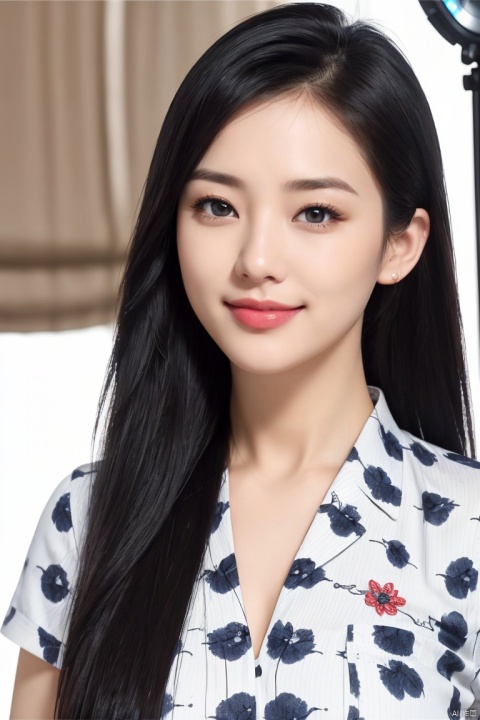  1girl,asian,pretty,Charming eyes,exquisite facial features,messy long black hair, lip biting, seductive leaning forward, Cleavage,detailed skin, detailed face, Ultra-realistic, dh shirt,photorealistic, (studio light:1.2), Artgerm, evil smile,plns,buo,yujie,dhkj