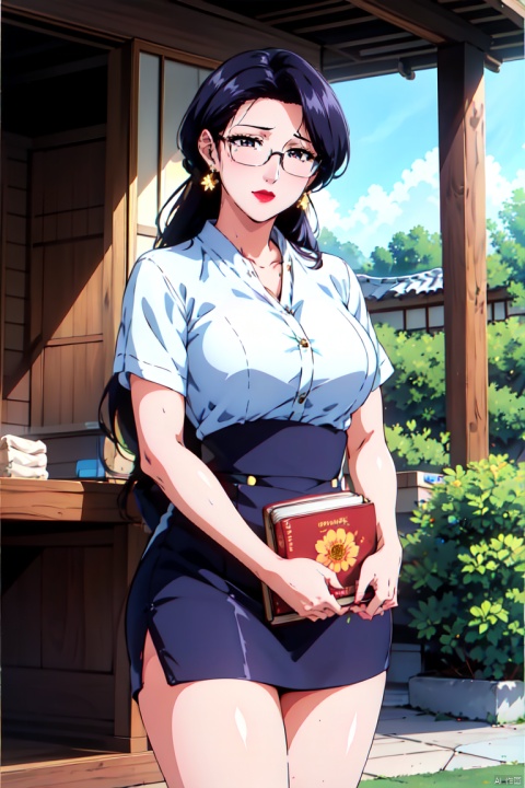  Beautiful woman, clothes soaked, translucent, exquisite earrings, glasses, long hair, looking at the audience, warm colors, best quality, masterpiece, (sensitivity: 1.4), girl, floating, strong wind, thick earth wind, Japanese scene, chest, cat girl, beauty, mff, holding book, holding ruler, standing full body photo, flight attendant, purple, red, green, black, yellow, pink, blue, washing clothes, housewife, Tight skirt