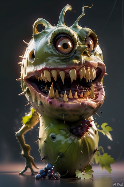 monsterxxx, Freakxxx, no humans,Grape monster,steel teeth.