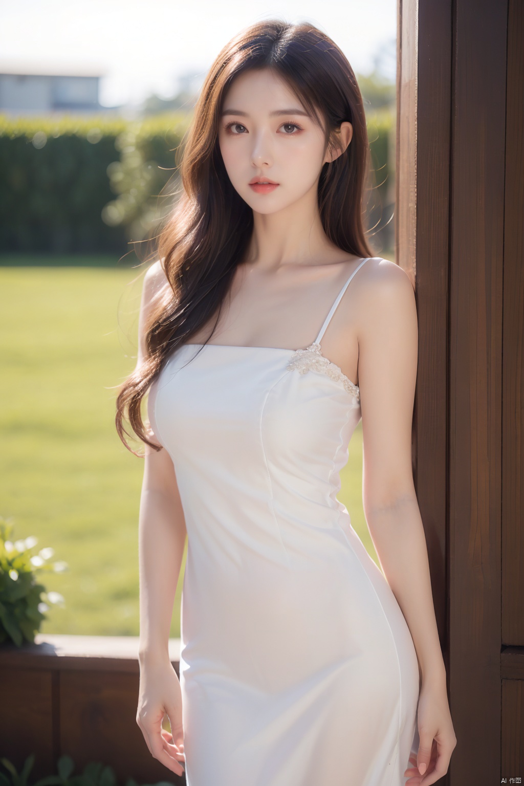  best quality,HDR,UHD,8K,Vivid Colors,solo,medium-shot,(1girl:1.5),(standing:1.3),from front,soft light,(looking at viewer:1.6),Elegant,detailed gorgeous face,(simple background:1.1),cowboy shot, rc,gem,shiny dress, depth of field
