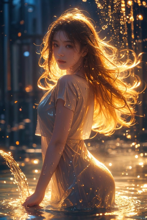  Epic CG masterpiece,stunningly beautiful,graphic tension,dynamic poses,stunning colors,3D rendering,surrealism,cinematic lighting effects,realism,00 renderer,super realistic,masterpiece,best quality,32k uhd,insane details,intricate details,hyperdetailed,hyper quality,high detail,ultra detailed,Masterpiece,
1girl,solo,glowing,simple background,,rain,it's soaking wet,(splash of water:1.4),,wet_hair, yanlingji, (\MBTI\), jiqing, babata, (\shen mingshaonv\),流光