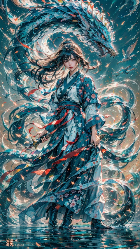  (Heading up) (Positive Light) Female Focus, Lightness Skill, Imperial Sword (Straight Sword) (Giant Phoenix Projection)
Red lips, bangs, earrings, kimono, Chinese cardigan, print, tassels
Cloud and mist whirlwind, shrouded in clouds and mist, ethereal aura drifting, Chinese architecture, Taoist runes, Daofa Rune, sdmai