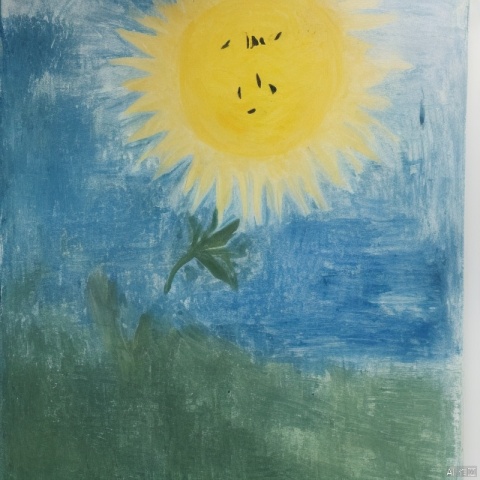 sun,trees,儿童画