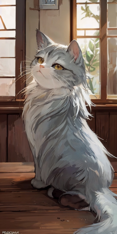 modelshoot style,8k,portrait of a cute grey\(russian blue\) cat sitting on a wooden table in a medieval tavern,detailed fur,trending on ArtStation,trending on CGSociety,Intricate,High Detail,Sharp focus,dramatic lighting,digital painting,digital art,by artgerm,by Liang Xing,by WLOP
