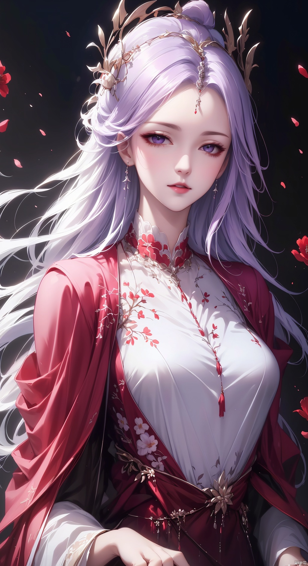 A woman wearing a lilac dress with flowers

(masterpiece), ((best quality)), (( 8k wallpaper)), ((ultra high resolution)), good composition, (ultra-detailed), illustration, beautiful art, artistic, realistic, beautiful, good art, 、