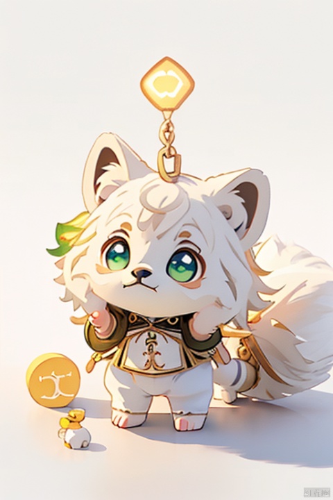 cute tiny  hyperrealistic white tiger with different color eyes waring a necklace, Chibi, adorable and fluffy, logo design, cartoon, cinematic lighting effect, charming, 3D vector art, cute and quirky, fantasy art, bokeh, hand-drawn, digital painting, soft lighting, isometric style, 4K resolution, photorealistic rendering, highly detailed clean, vector image, photorealistic masterpiece, professional photography, simple space backdrop, flat white background, isometric, vibrant vector