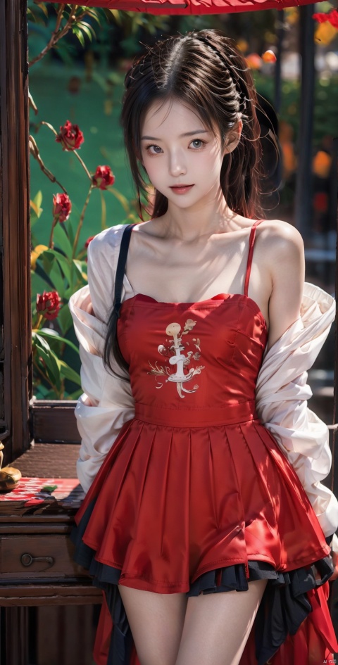  yuanchuangfromtangyuan, 1girl, A beautiful Chinese girl in a red dress poses for a photo,Wearing a bunny girl hair ornament,Beautiful details,Intense light and shadow,A beautiful female body,Willow eyebrows,Meticulous eyes,Flowing skirt,off shoulders,Black collar,Look at the viewer, slim legs, spread_legs, open_legs, sexy, (Many playing card backgrounds:1.4),1 girl, hanfu, yunqing，8k,RAW Photo,Best Quality,Masterpiece,Ultra High Resolution,Ultra Detailed,Illustration,Close Up,Environment Only,Futuristic City,Technological,Night,Starry Sky,Future,Imagination,Outdoors