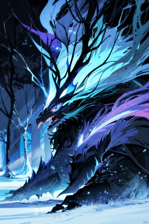 Please create a Dark creature, Sylvan, the Guardian of the Forests, Explore your creativity to portray this mystical and imaginary creature. Play with vibrant colors, unique shapes and intriguing textures to make the image unique and engaging. I'm excited to see your artistic interpretation of the Dark creature, Do Sylvan, the Guardian of the Forests