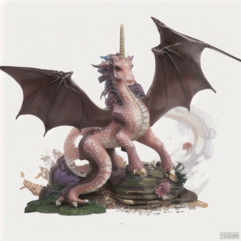 create dragon mixed with unicorn ((best quality))
