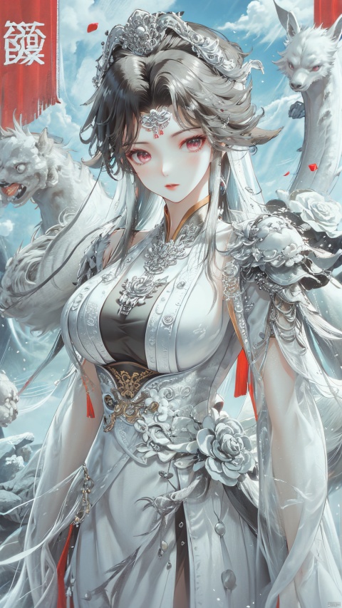  (beautiful, best quality, high quality, masterpiece:1.3) ,
(upper_body:1.2),solo, solo focus,
huge breasts,Oval face, Water snake waist, big tits,big eye,
pink wedding dress, veil, wedding gloves, holding flowers,Crystal Earring, Crystal Necklace,
(no background),18yo girl, 1girl, drakan_longdress_crown, mjiaotang