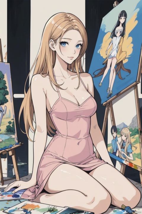  1 girl,Manga style,illustration, painting,