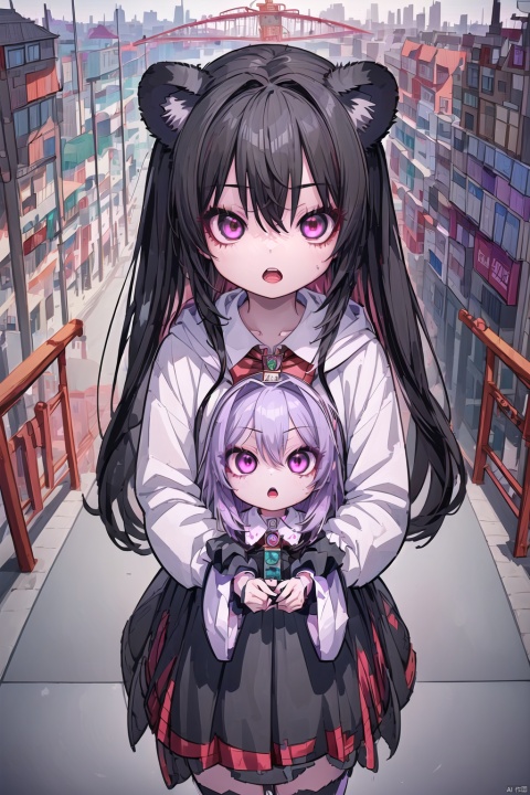  1girl, ame-chan_(needy_girl_overdose), animal_hood, animated, awayuki_(awyk_1), black_hair, bow, brown_background, character_doll, chibi, commentary_request, doll, hair_ornament, hair_over_one_eye, holding, holding_doll, hood, hood_up, hoodie, long_hair, looking_at_viewer, needy_girl_overdose, official_alternate_costume, open_mouth, outline, pill, purple_eyes, purple_hair, rabbit_hood, red_hoodie, solo, twintails, upper_body, video, white_bow, white_outline, x_hair_ornament, autoappealing, autoappealingdb, best quality, masterpiece, nai3，(Isometric Perspective:1.5),(Pixar Style:1.2),Amusement Park,Ferris Wheel,Circus,monkey,lion,tiger,flag,multimorph model game asset,pixel art,minecraft,LEGO style,tilt displacement,IP,blender,OC render,best quality,4k,super detail
