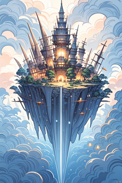 Many islands are suspended in the air with many small airships flying around,cities,fantasy,magical plants growing,extreme details,realistic light,epic composition,(complex details),(complex design),(ultra-details:1.2),Art Station,(Masterpiece),(Best Quality),Ultra HD,32k