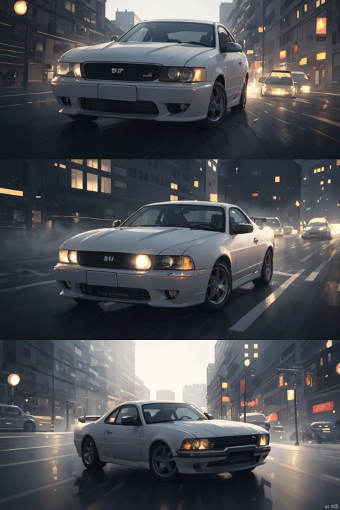 a lowered car doing drifting in a city at night (((cinematic lighting))),  forza, chrome rims, soft cinematic light, adobe lightroom, photolab, hdr, immense detail, photorealism, professional photography, dynamic scene, dynamic lighting, 8 k, motion blur, dust, trending on artstation, higly detailed, styleframe, crowned, unreal engine, octane render