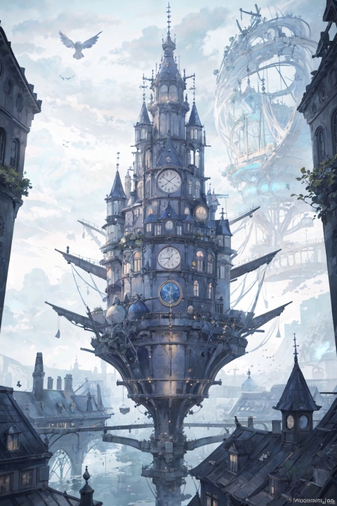 Color (Fantasy), (Hayao Miyazaki style), sky city, (irregular building floating in the air), patchwork houses, flower decorations, lights, concept art inspired by Andreas Rocha, Artstation contest winner, fantasy art, ross tran, light shafts, realistic lighting, masterpiece, high quality, beautiful graphics, high detail, masterpiece, high quality, beautiful graphics, high detail