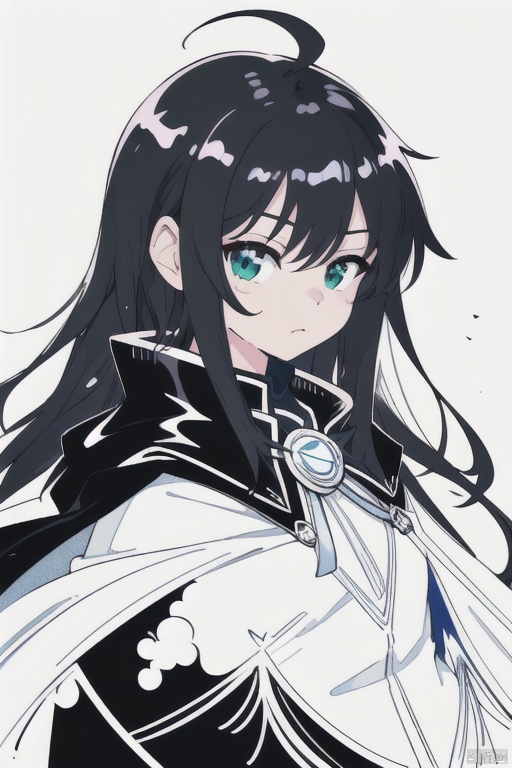 a drawing of a girl with long hair and a cape,clean anime outlines,thick black lineart,thick lineart,clean lineart,perfect lineart,intense line art,extremely fine ink lineart,thick line art,lineart,thick outlines,lineart behance hd,simple lineart,bold lineart,heavy outlines,outline art