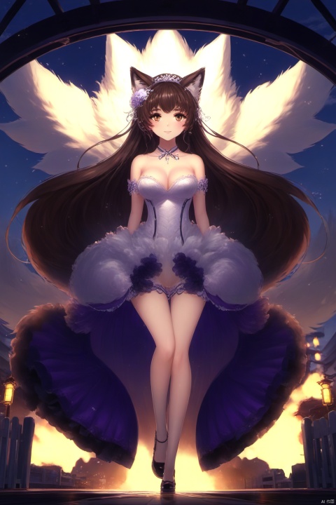   best_quality, extremely detailed details, loli,under_age,1_girl,solo,((full_body)),cute_face,pretty face,extremely delicate and beautiful girls,(beautiful detailed eyes), purple_eyes,((brown_and_black_hair)),brown_hair,long_hair,lip,fox_girl,fox_tail,nine_tails,big_tails,bare_feet,
amagi-chan_(azur_lane), (jpenese_wedding,Japanese wedding attire,see_through_clothes)),