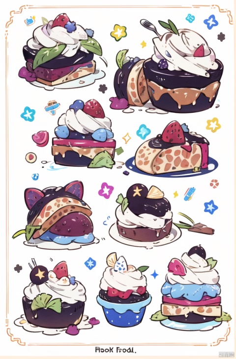 food, fantasy food, very cute, cute colors, sparkling, adorable, tasty, unusual