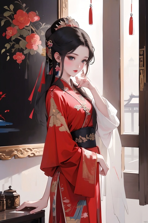 Pictures of ladies in ancient Chinese traditional painting style, elegant, master paintings