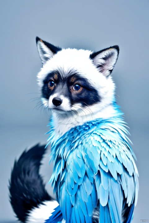 fox pokemon like creature, no humans, cute, white fur, red eyes, no human, fluffy, angel