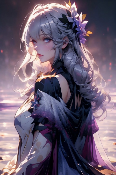 (masterpiece:1.2),(best quality:1.3),(character design sheet,same character,front,side,back),illustration,1 girl,silver hair,princess cut,hair on eyes,beautiful eyes,environment Scene change,pose too,gorgeous princess dress,magic,charturnbetalora,simple background,white background
