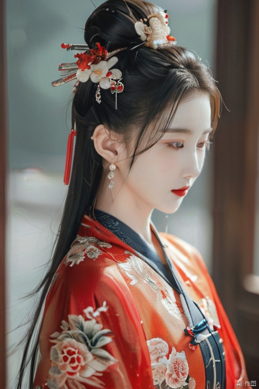  chinese gal, cheongsam costume, (single hair bun, bun cover:1.2)