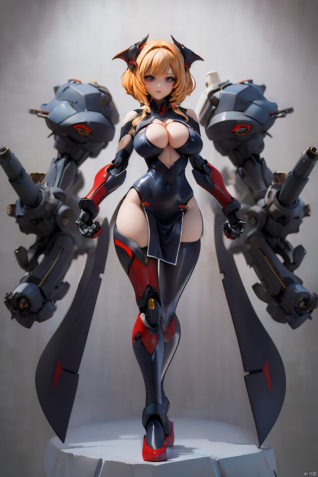 Full-body-shot,(naked:1),(gigantic breasts 1:0.6),cleavage,(Masterpiece: 1.6, (highly detailed: 1.6), (best quality: 1.6) (high resolution: 1.6) 1 nude girl, red patent leather Skin-tight garment, (mechanical: 1.1), complex decoration, armed weapons, Futurism, huge breasts, punk,machinery,blue_jijiaS,Sexy muscular,ROBORT,Hourglass body shape,ABS, Mecha dress, Lactating, Wear loin cloth, ROBORT, mecah dragon, tutult