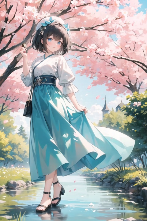  (a picturesque spring scene:1.2), a digital artwork capturing the enchanting presence of a Tian Qi girl amidst a vibrant field of blooming flowers during theseasonof"立春" (beginning of spring), enveloped in a soft and elegant color palette, illuminated by a fresh and gentle light, (highly detailed:1.1), showcasing the intricate patterns on the Tian Qi girl's attire and the delicate petals of the flowers, (serene ambiance:1.2), immersing the viewer in a world of tranquility and natural beauty, (Tian Qi grace:1.1), as the girl radiates an aura of grace and elegance amidst the blossoming flowers, (soft sunlight filtering through trees:1.1), casting a gentle glow on her ethereal features and illuminating the vivid colors of the blooming flowers, (expansive scenic view:1.1), stretching into the distance, with rolling hills and a clear blue sky, adding a sense of vastness and serenity to the scene, (dynamic composition:1.1), capturing the captivating presence of the Tian Qi girl in the midst of the blooming flowers, with the expansive scenic view as a backdrop, inviting viewers to enter a realm of springtime bliss and witness the harmonious dance between the Tian Qi girl and the vibrant colors of nature, creating a moment of serene tranquility and enchanting allure.realistic, face, woman, reflection in gold ball, sparkling, blurry