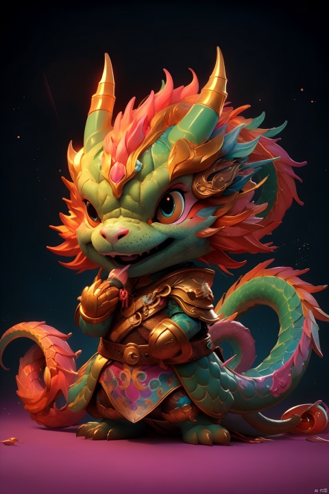 Colorful, cute pets, illustrations cartoon cute art style, body, helmet, (masterpiece) , original, rich details, extremely exquisite, colorful theme, 3D stele, Dragon Claw, snake, colorful background