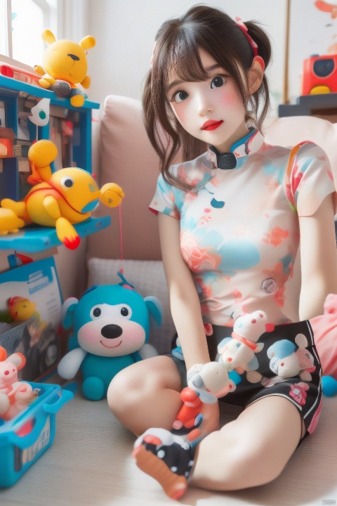  A cute and technological IP with toys and babies as the theme
, 3d stely，colorful，