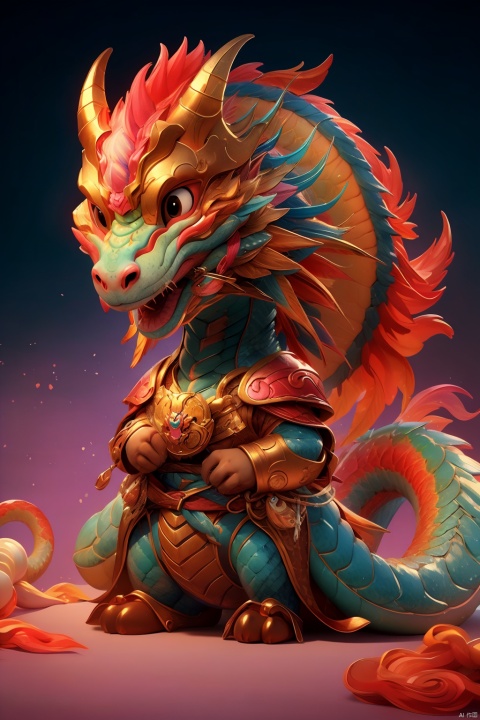 Colorful, cute pets, illustrations cartoon cute art style, body, helmet, (masterpiece) , original, rich details, extremely exquisite, colorful theme, 3D stele, Dragon Claw, snake, colorful background