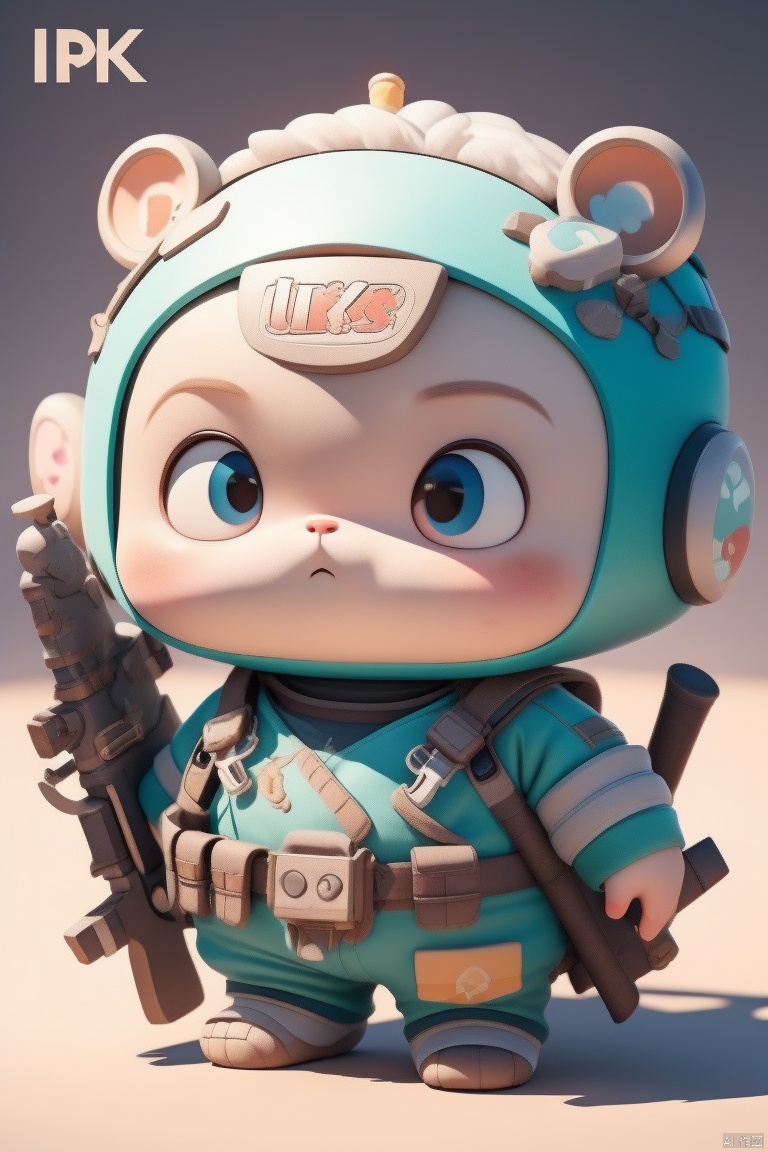  A cute and technological IP with Weapons and face and babies as the theme
, 3d stely，8k，最好品质
