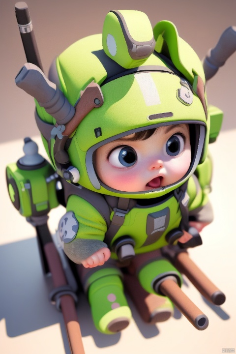  A cute and technological IP with Weapons and face and babies as the theme
, 3d stely