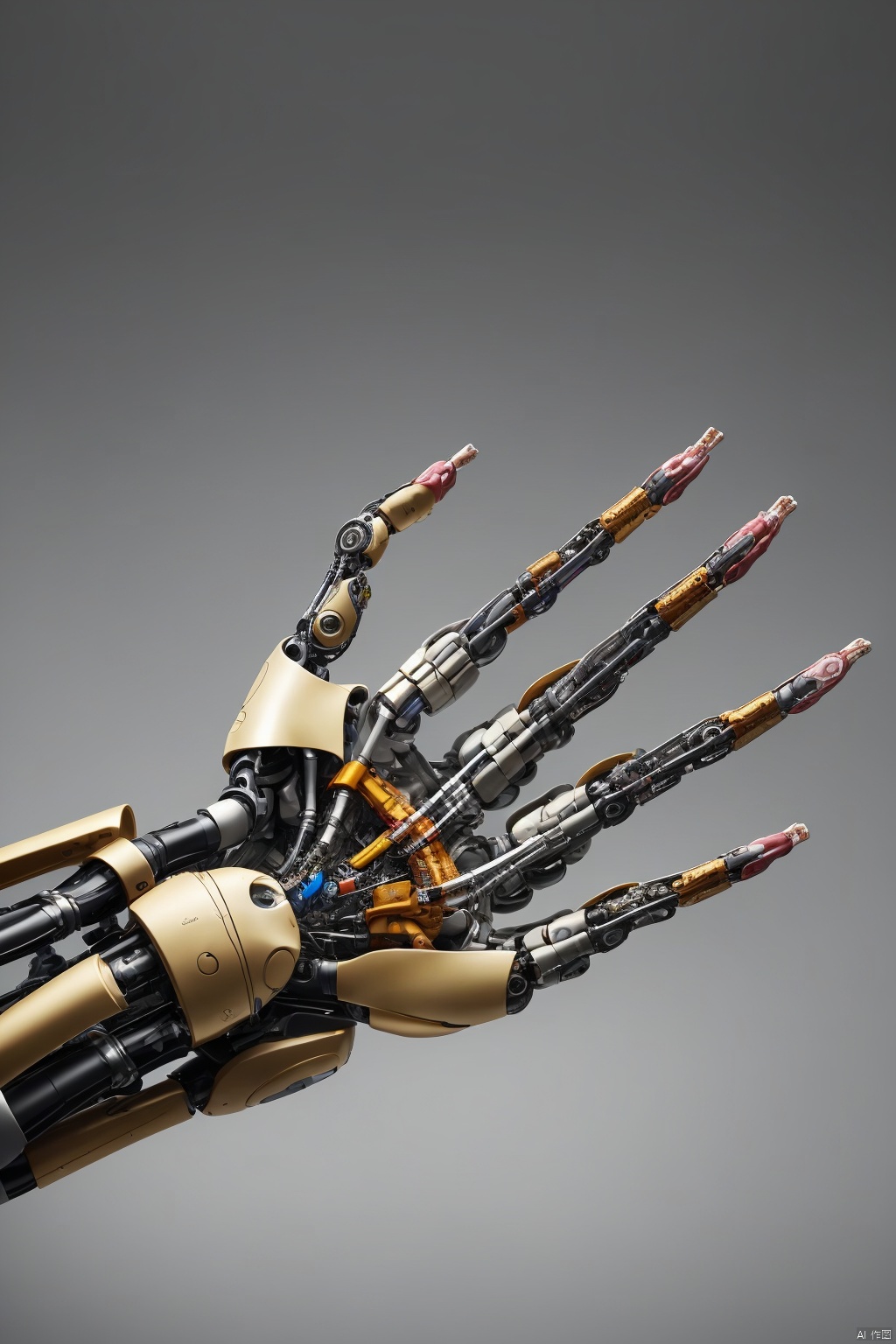  A robot hand, bionic human bone., A robotic prosthesis
