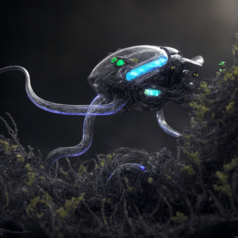  A nanobot, translucent, alien,tentacles