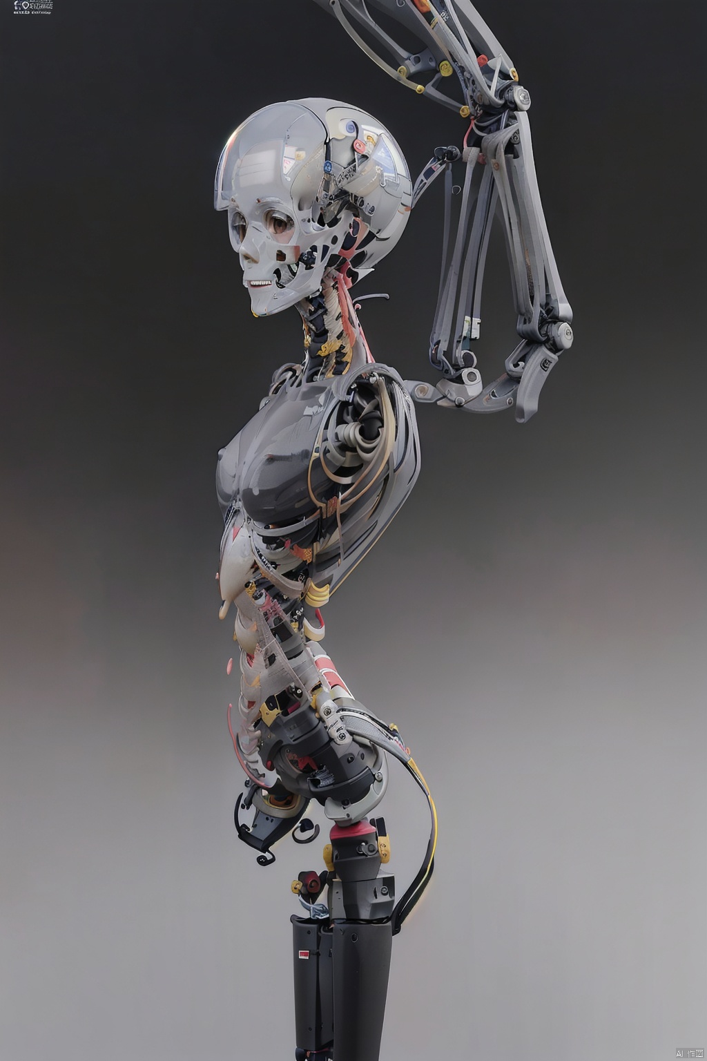  A robot prosthesis, bionic human bones, spine, ribs, ulna, , 
scapula, clavicle, mandible, no muscle skin, just skeleton, simple semi-finished robotics industrial product design., Light master, A white product, A bionic robot with bionic muscles, Animal ear